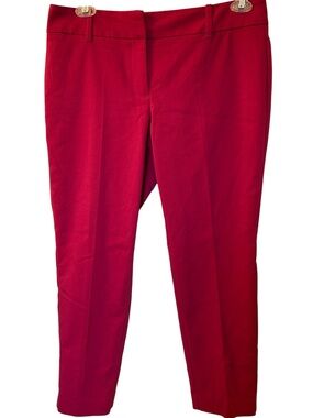 White House Black market ankle pants magenta pink cotton poly spandex size 12